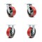 Service Caster 6 Inch Red Poly on Cast Iron Caster Set with Roller Bearings 2 Swivel 2 Rigid SCC-30CS620-PUR-RS-2-R620-2 - alternate 1